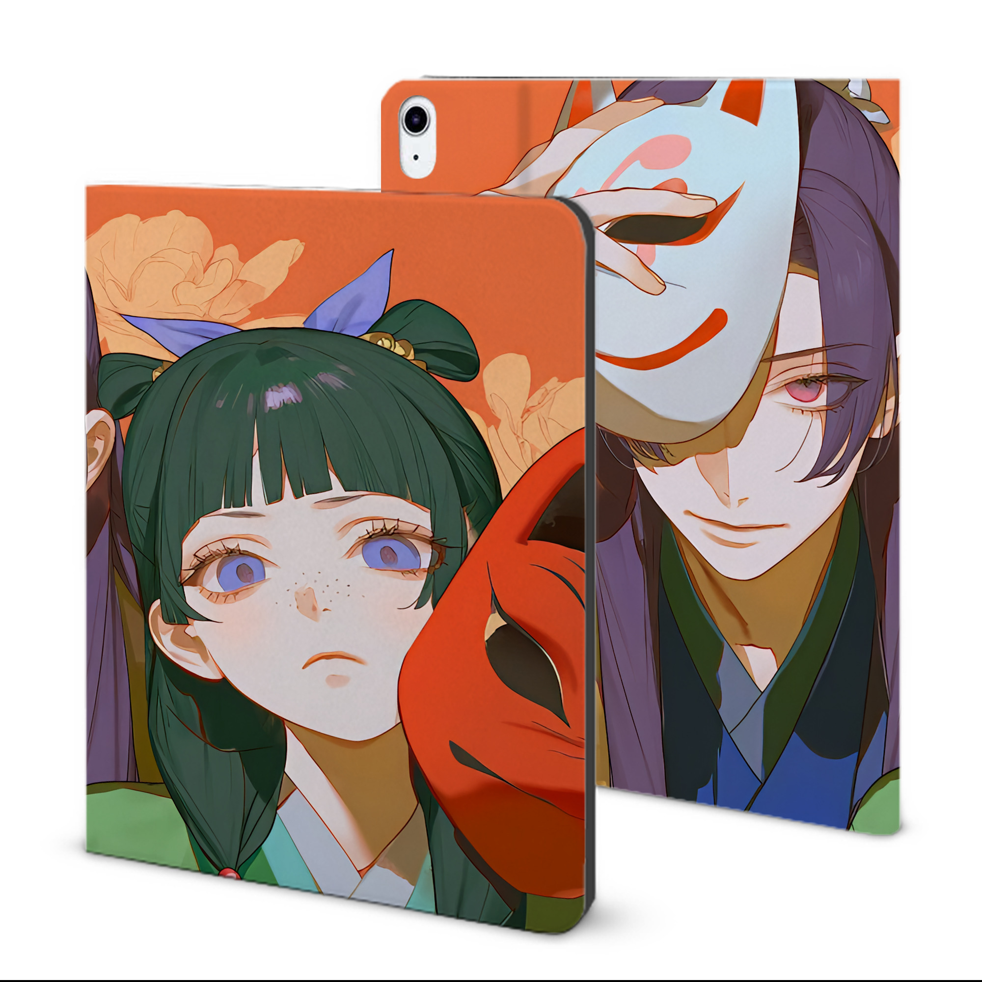 （画像用） 薬屋のひとりごと The Apothecary Diaries IPad ケース ブック型 PUレザー TPU 耐衝撃 軽量 薄型 ペン収納なし 全面保護 IPad 各モデル対応